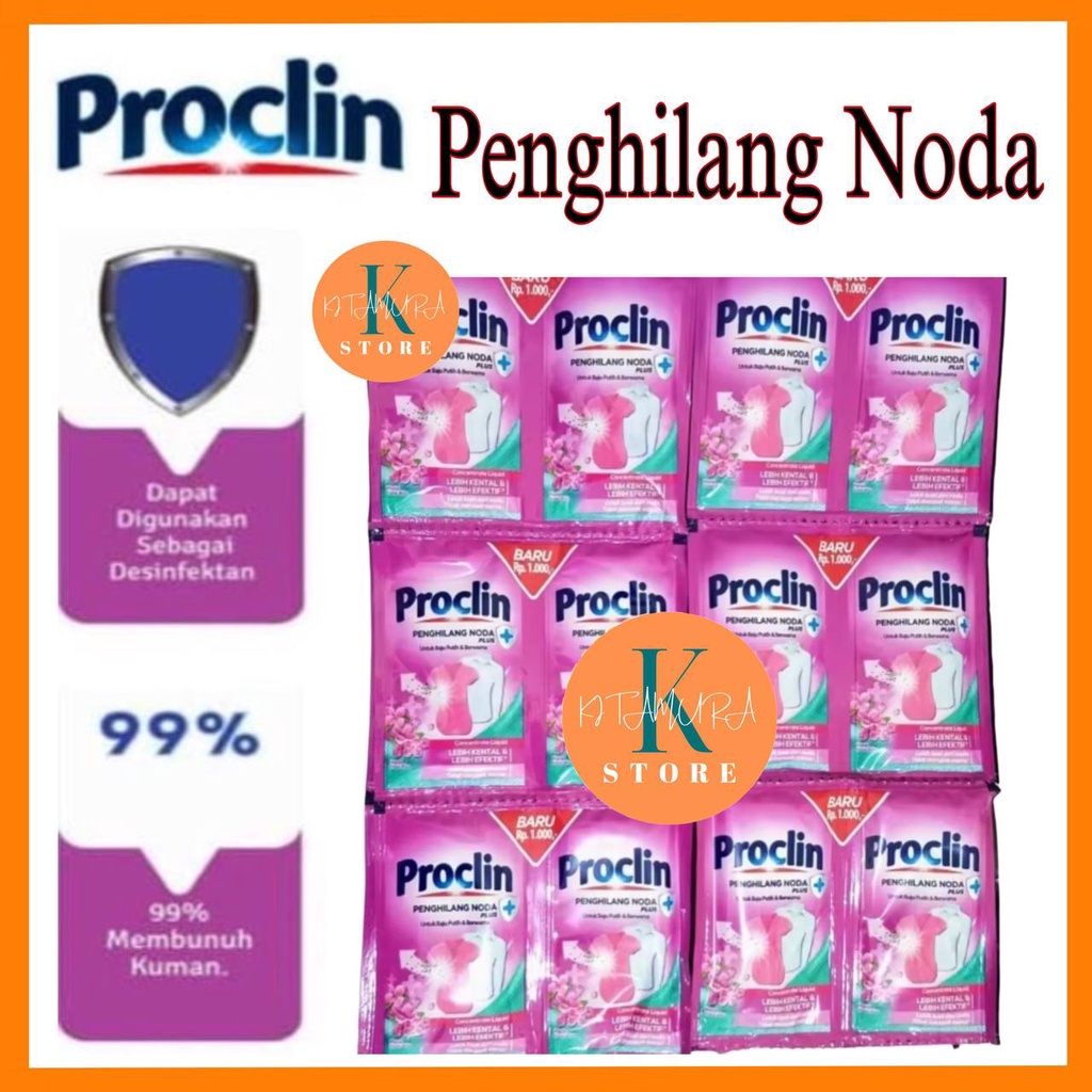 Proclin White Crystal Pemutih Pakaian Penghilang Noda 12,5 ml X 24 Sachet