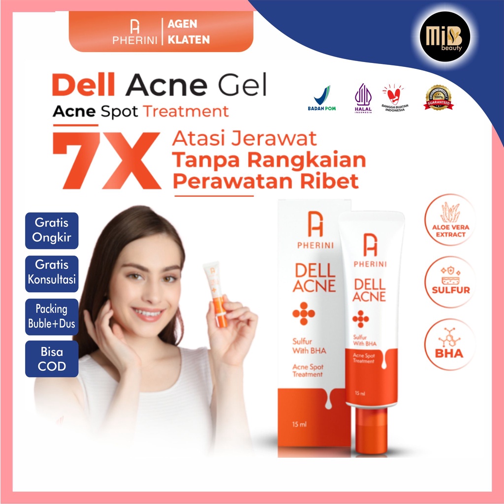 PHERINI Dell Acne Gel - Acne Spot Treatment - Obat Totol Jerawat dan Bekas Jerawat BPOM