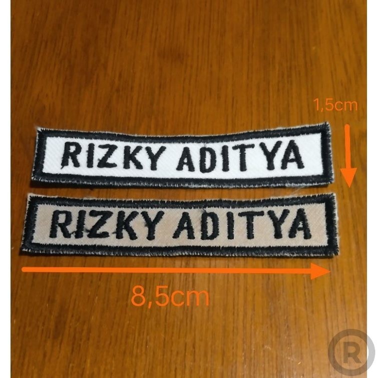Bordir custom name tag Bet nama emblem nama bordir baju sekolah Bordir Nama Custom