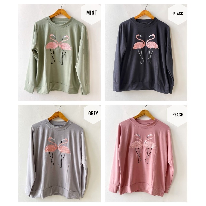 "Girya.Syo" - TERMURAH kaos wanita lengan panjang import blouse atasan bordir kucing