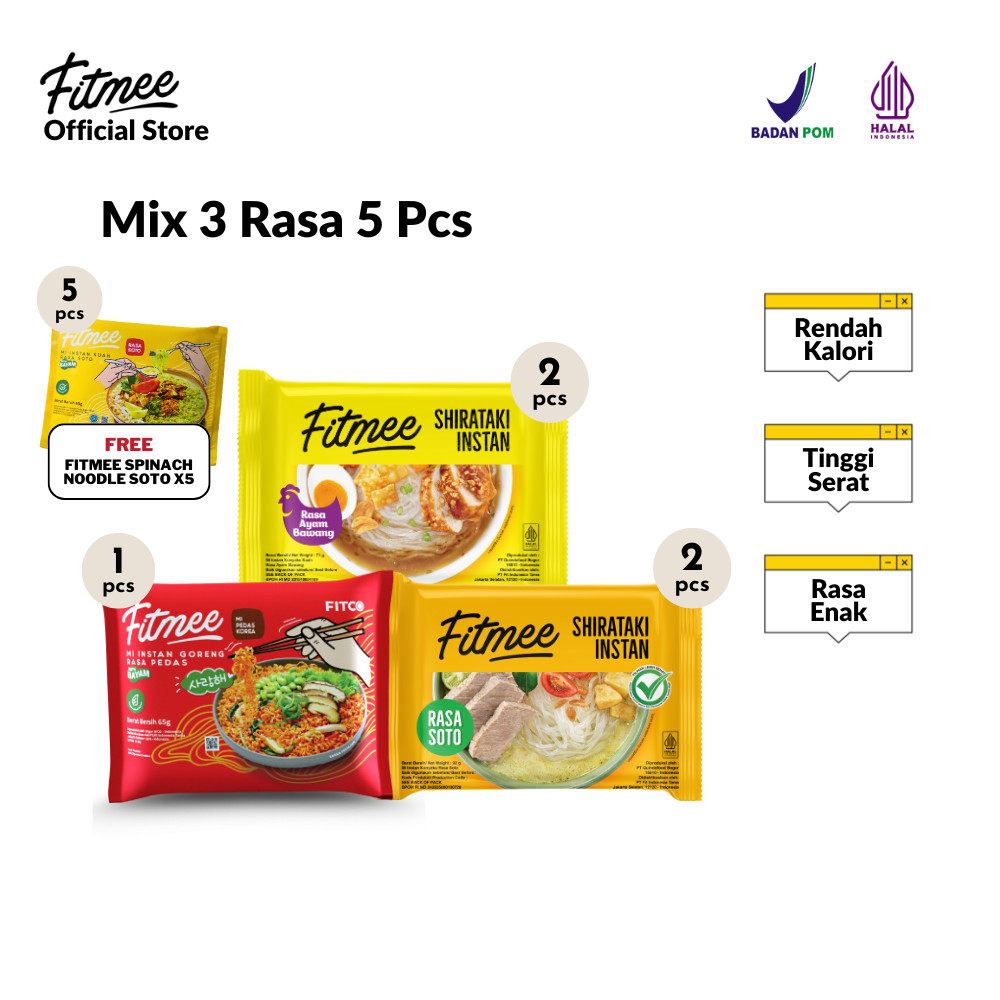 

Fitmee Mix 3 rasa 5 Pcs - A FREE Bayam Soto 5 Pcs