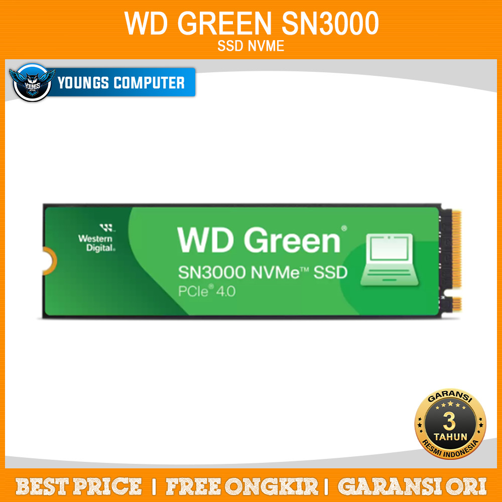 SSD WD GREEN SN3000 500GB 1TB 2TB NVME GEN4 5000Mbps