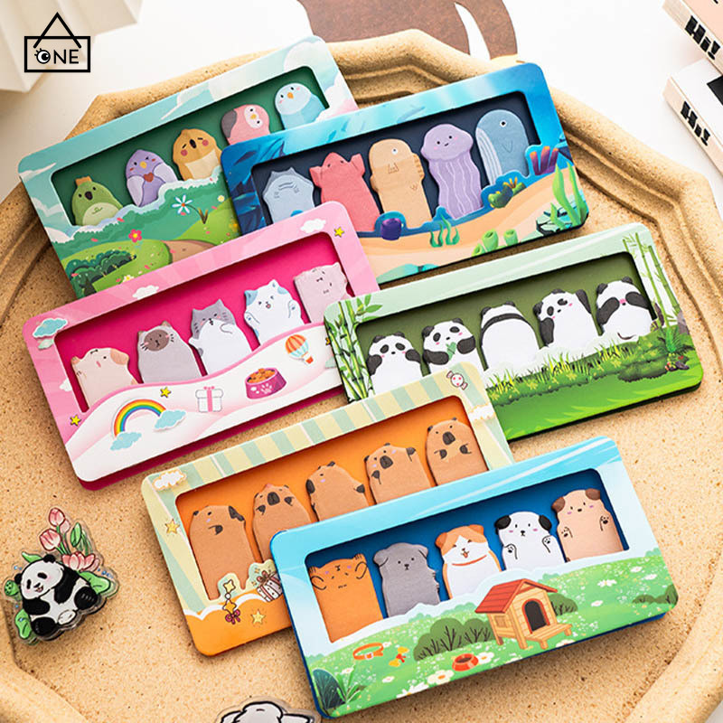 

COD❤️Catatan Tempel Lucu Ins Gaya Kartun Indeks Stiker Stiker Taman Hewan Catatan Tempel -A.one