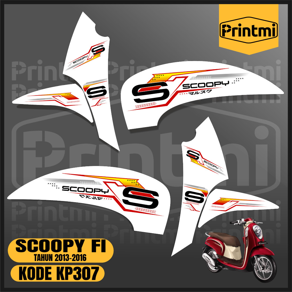 Stiker Striping Scoopy PGM FI 2013 2014 2015 2016 Motor Variasi List Simple Racing KP307