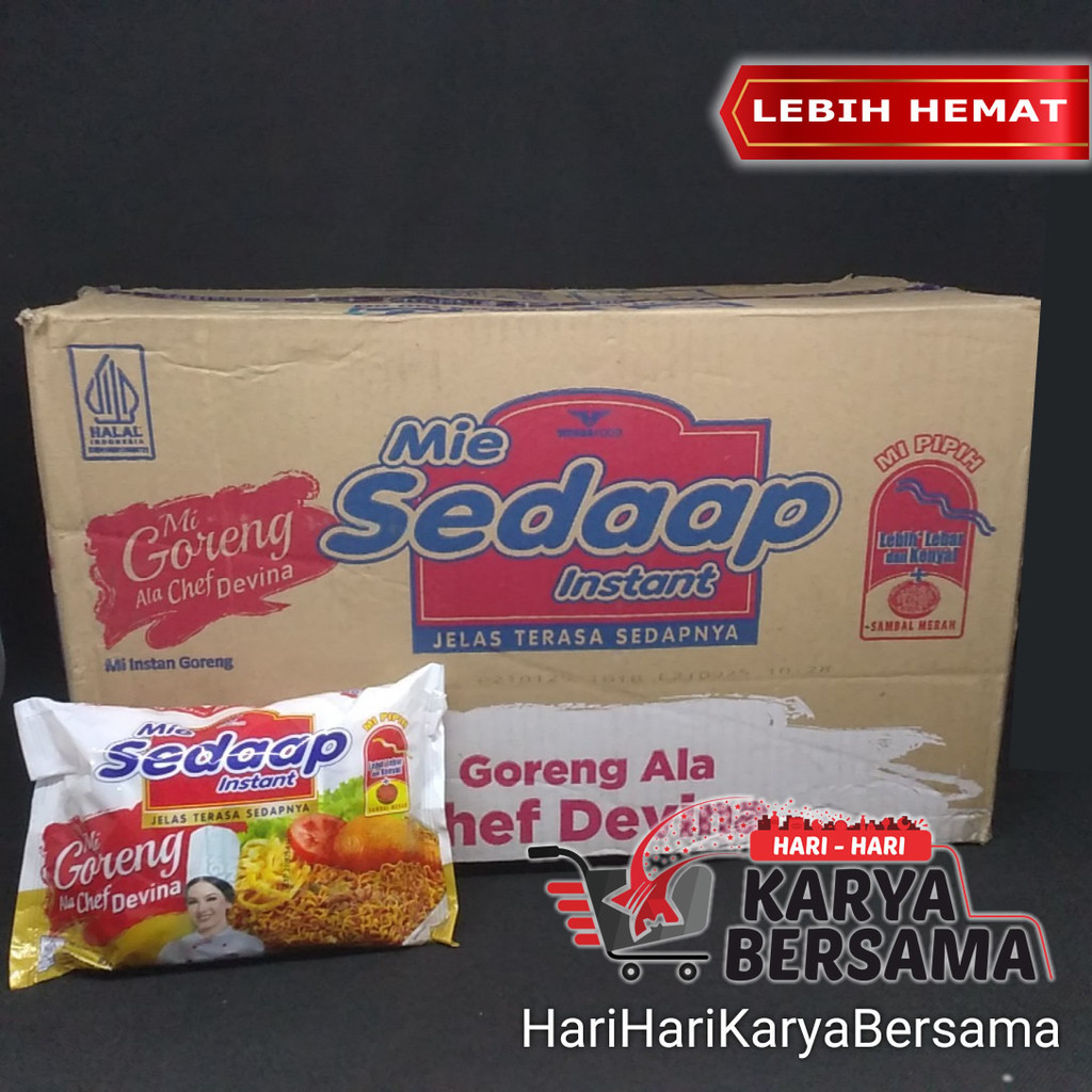 

MIE SEDAAP MIE INSTANT MI GORENG ALA CHEF DEVINA PACK ISI 40'S X 93GR