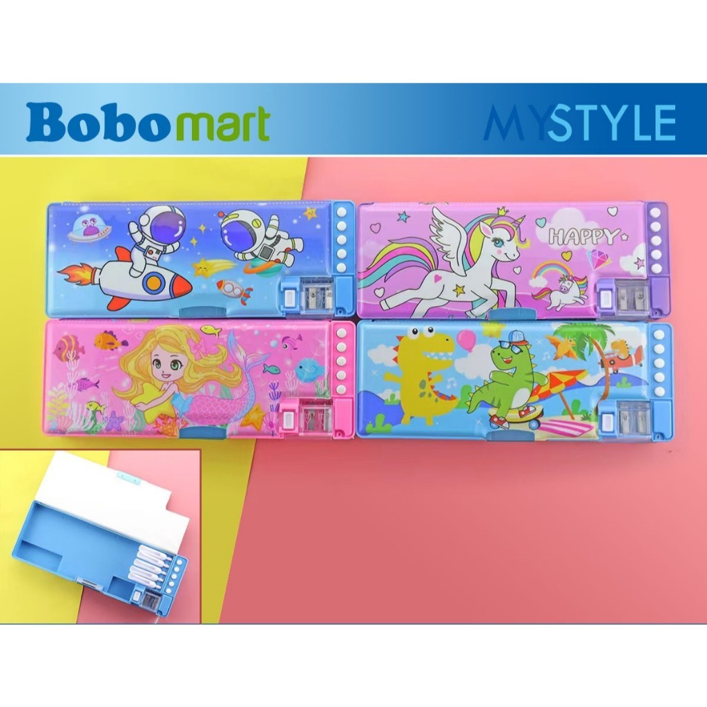 

TEMPAT KOTAK PENSIL KT-70011 MAGNET 2 SISI GLITER KOTAK PENSIL SERUTAN MURAH