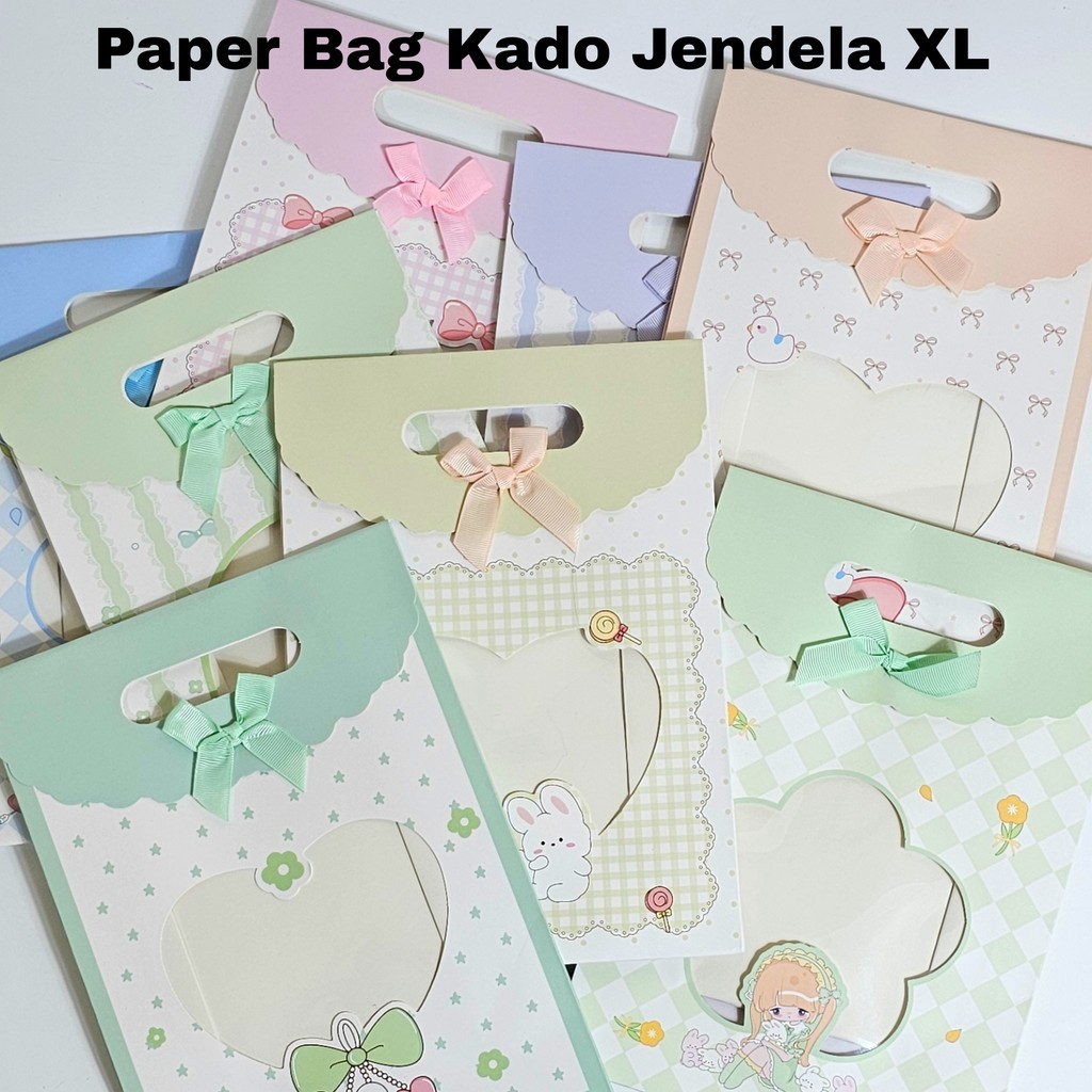 

MJ Paper Bag kado Jendela XL /Goodie Bag/Tas kado/Tas Hadiah/Hand Bag/Tas Kertas