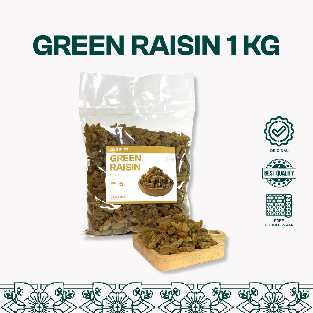 

KISMIS GREEN RAISIN ORIGINAL 1KG KISMIS HIJAU PREMIUM