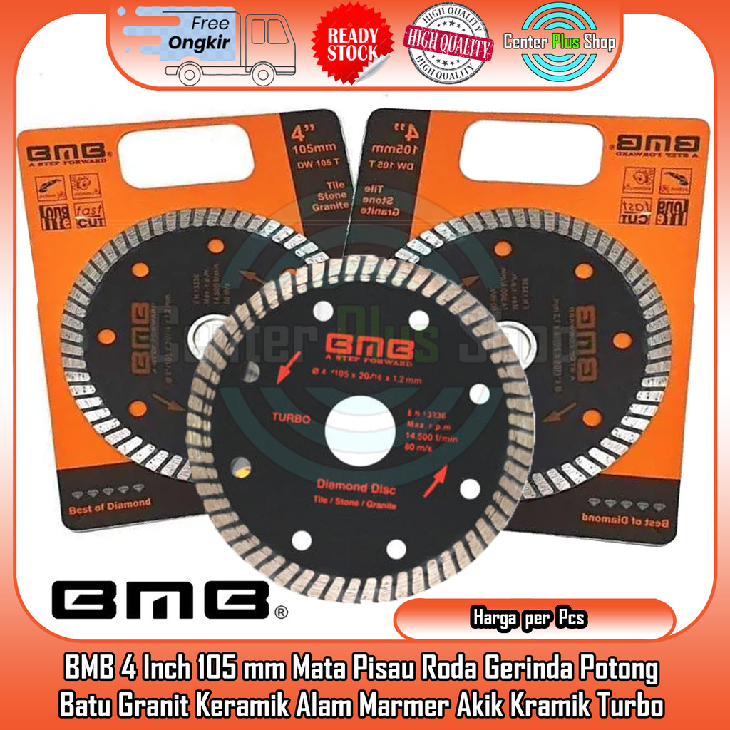 BMB Mata Potong Gerinda Grinda Tangan  4” in inc inch inci 105 mm Batu Geranit Granite Keramik Krami