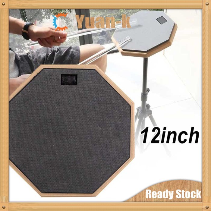 Drum Pad 12 inch Latihan Sticking Pad Drum Hitam
