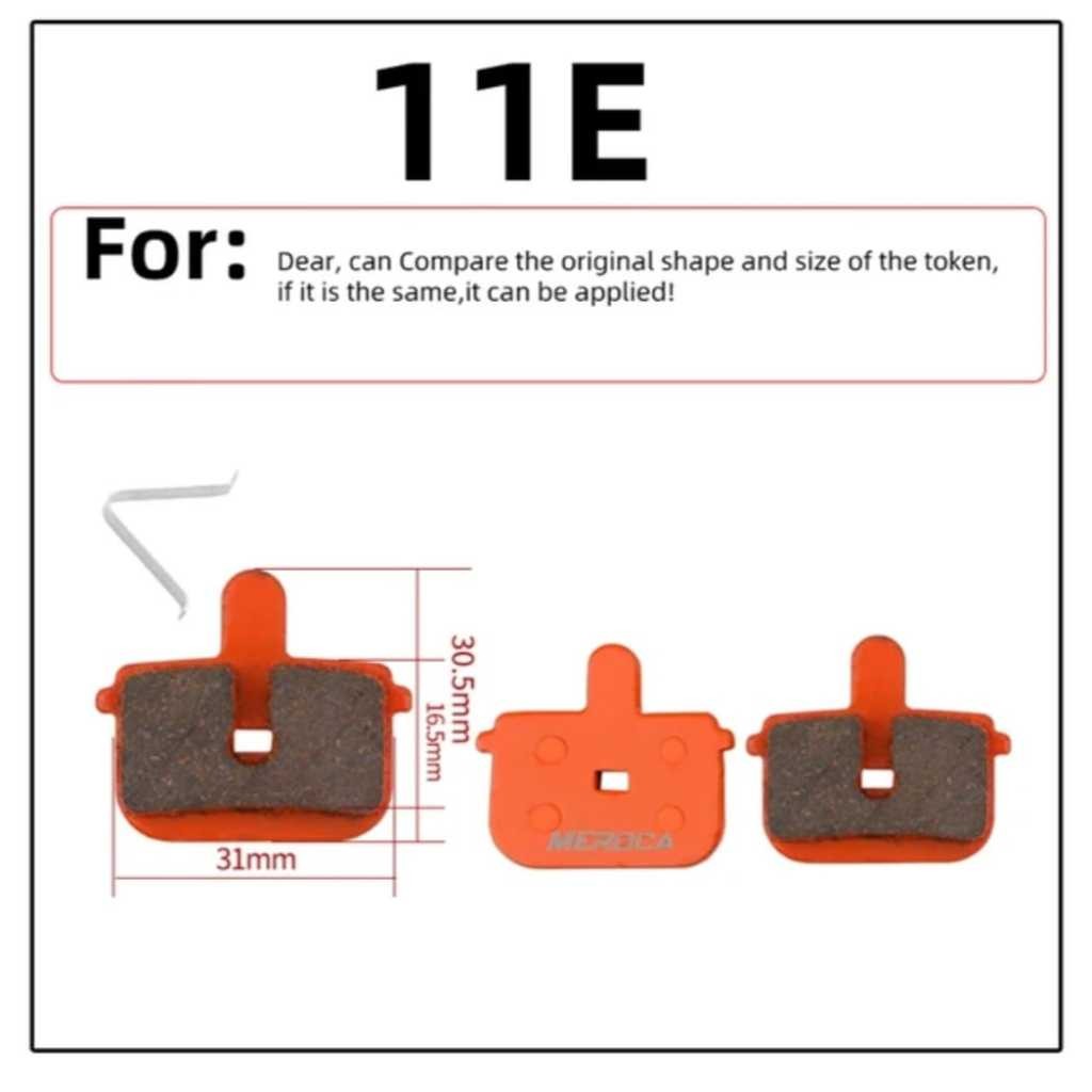 MEROCA Brakepad (Kampas Rem) Mekanik MS-11E, Untuk Sepeda Lipat (Seli), MTB, Kompatibel dengan Genio