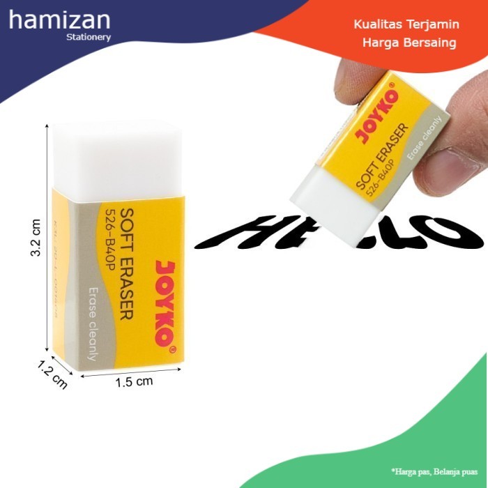 

Joyko Eraser 526 B40P White / Penghapus Putih Kecil Murah Berkualitas