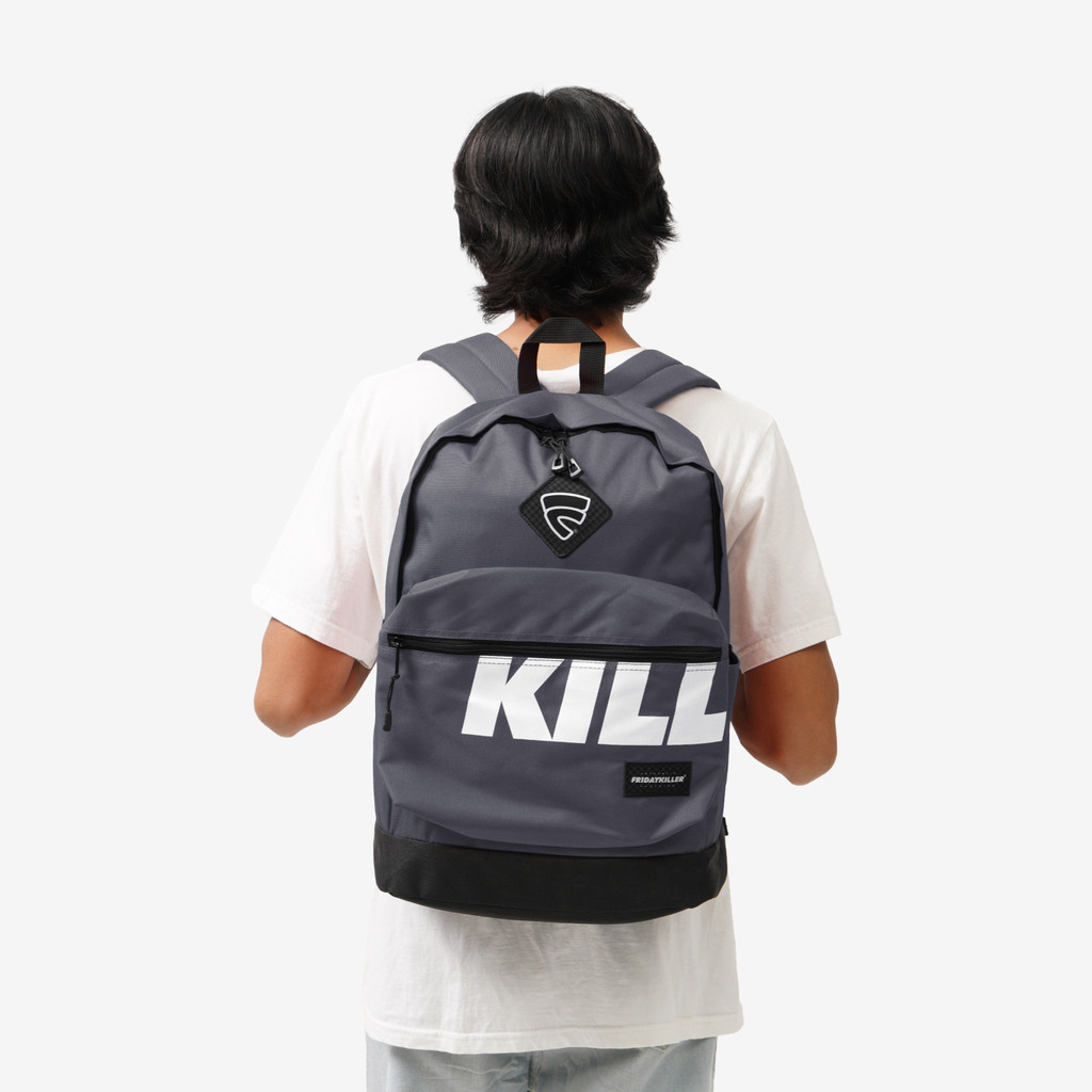 TAS PUNGGUNG RANSEL BACKPACK CASUAL PRIA WANITA ABU ABU GELAP FRIDAY KILLER | ONADO BP DARK GREY