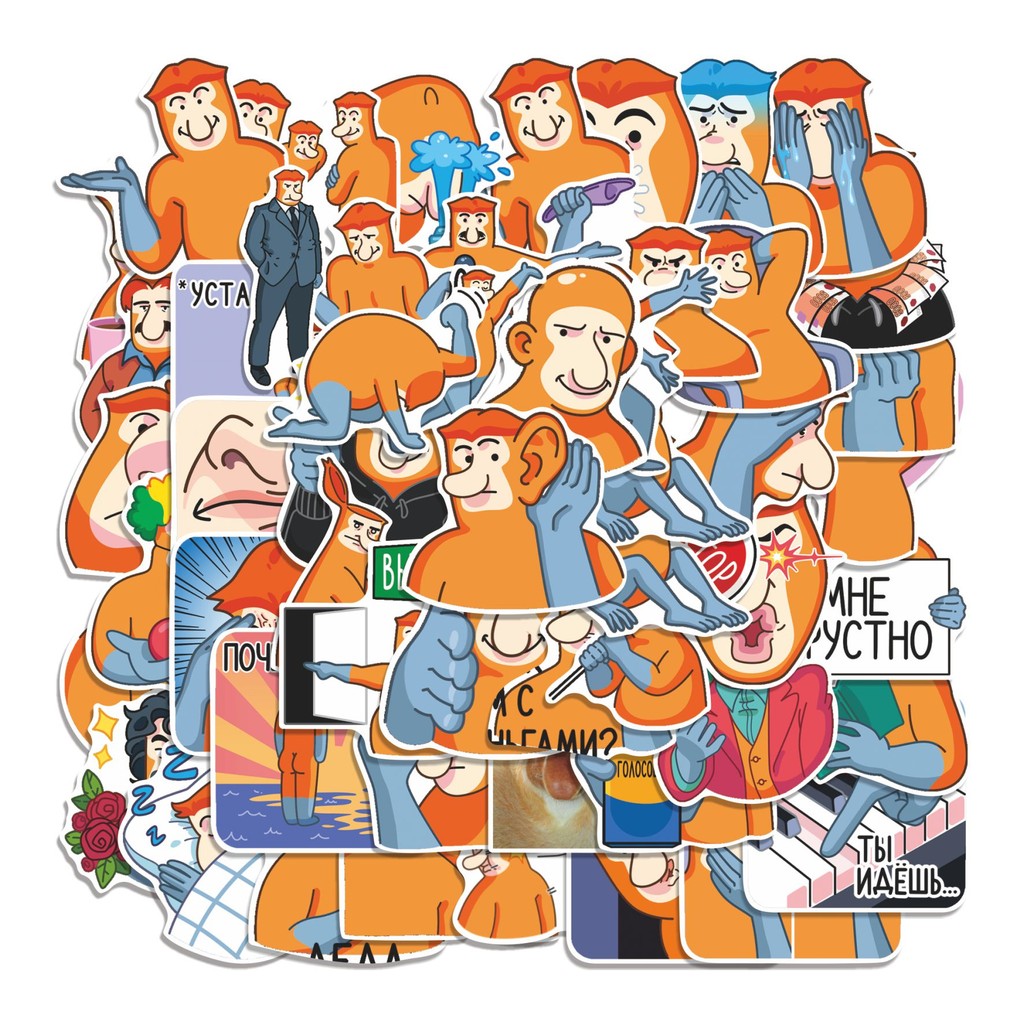 

COD 50 Pcs Stiker NOASCH Lucu Anti Air Untuk Dekorasi Notebook Sepeda Skateboard Handphone