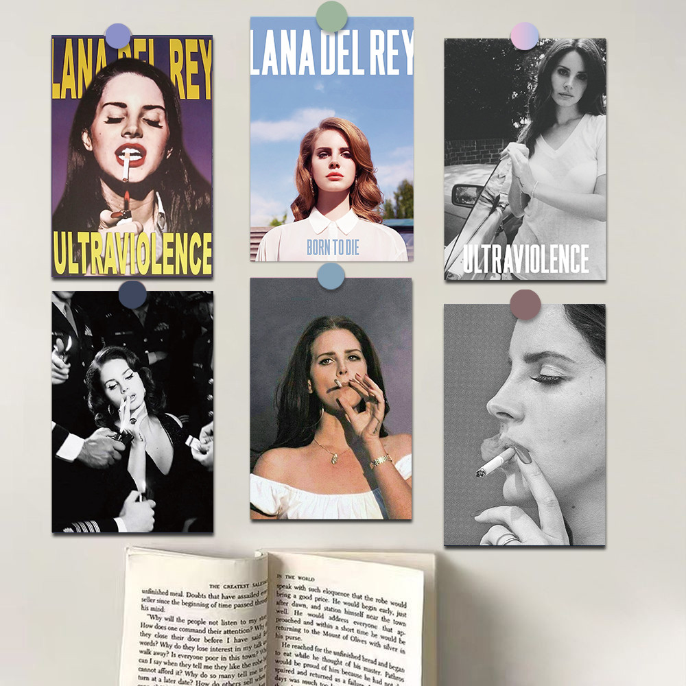 

10×15CM 10PCS Lana Del Rey Posters Stickers Fashion Photography Landscape Coffee DIY Living Kids Card PVC Bar Pictures Painting