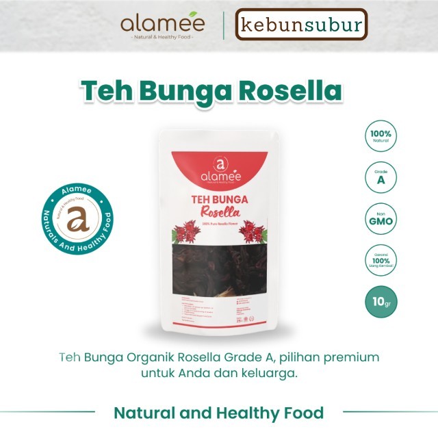 

ALAMEE Dried Rosella Tea Teh Bunga Rosela Kering Flower Merah Premium Organik Red Premium 10g kebunsubur kebunsubur