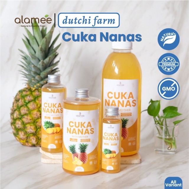

ALAMEE Cuka Nanas Original Pineapple Cider Vinegar With Mother Organik Asli 500ml 1 Liter Dutchi Farm