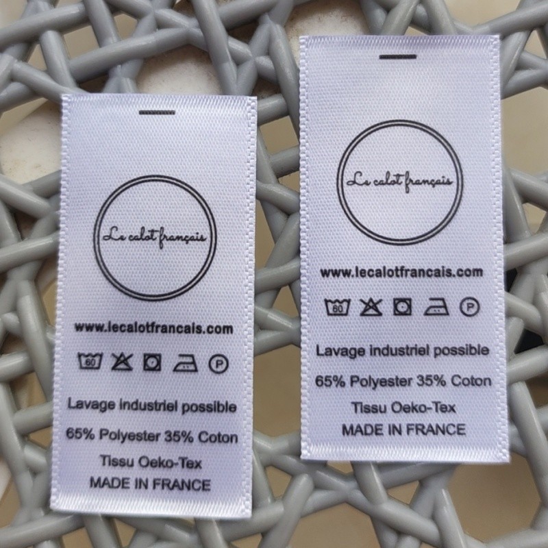 

500PCS Custom Satin Washing labels Personalised 2.5 * 5 cm White Care Label