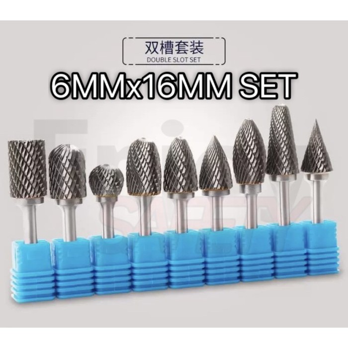 6MMX16MM Mata bor / Mata tuner /Mata cuner / Rotary burr dua arah 1PC TUNER KEPALA 16MM