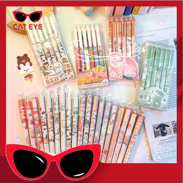 

PROMO - S5809 Pulpen Gel Mekanik Lucu Karakter / Set Pulpen Gel 6 Pcs / Ballpoint Mekanik Pulpen Set Isi 6 PCS / Pulpen Gel Lucu