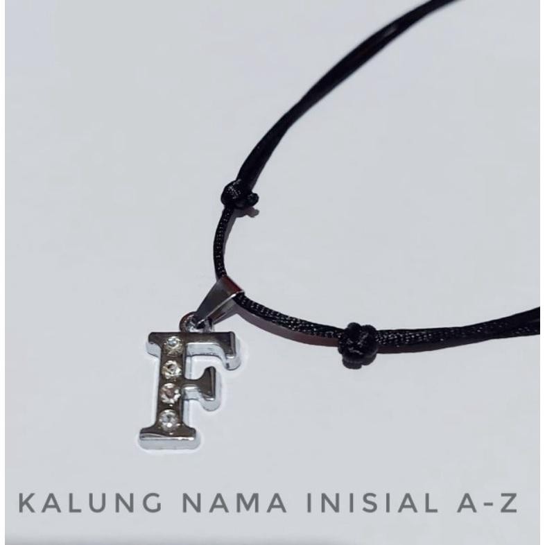 4S GROSIR SOLO || KALUNG NAMA INISIAL HURUF ABJAD A-Z || KALUNG TALI HITAM KOREA INSIAL NAMA || KALU