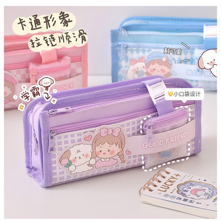 

Korea style big pencil box organizer bag kotak pensil besar lucu - Geen