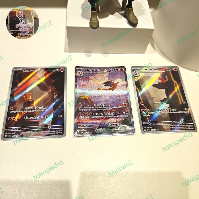 Charizard Ex SAR Charmander Charmeleon AR pokemon 151 SV2a tcg indo