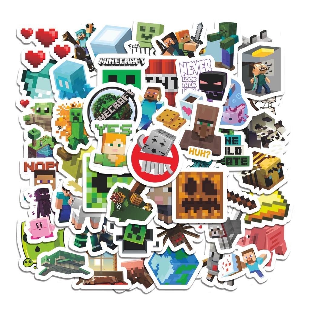 

COD 50 Pcs Stiker Minecraft Lucu Anti Air Untuk Dekorasi Notebook Sepeda Skateboard Handphone