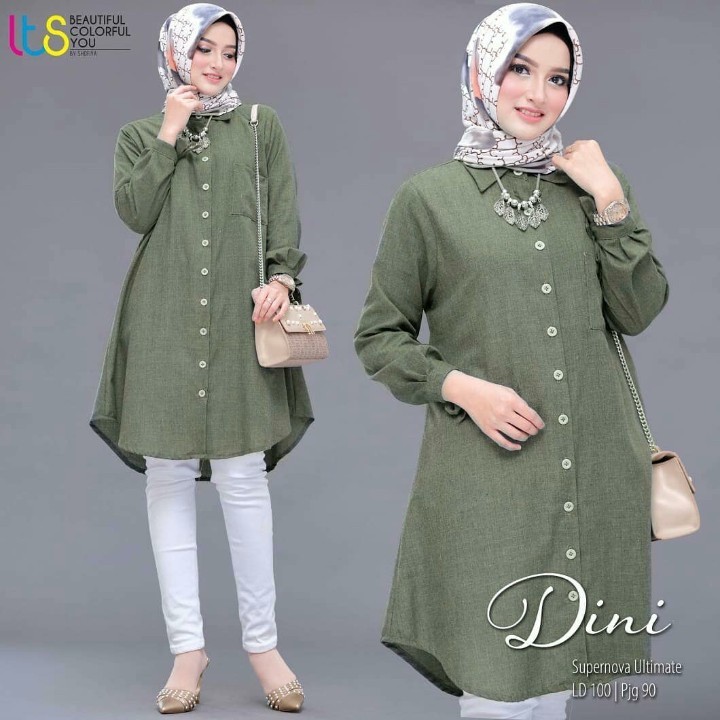 Baju lebaran murah tunik cantik kekinian / Dini Tunik Kemeja Tunik Murah Atasan Wanita Atasan Tunik 