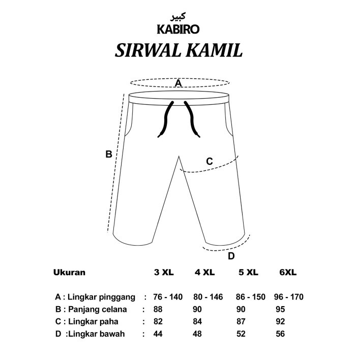 CELANA PANJANG SIRWAL /PANGSI/LAA ISBAL ANKLE PANTS PRIA DEWASA BIG SIZE JUMBO  BAHAN GABARDINE - Kr