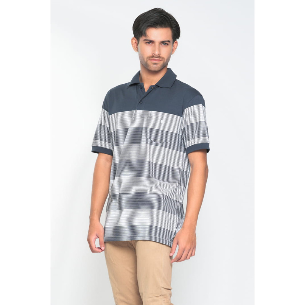 Baverre Man by Hassenda - Kaos Polo Salur Lengan Pendek Joe Abu