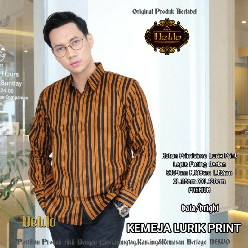 KEMEJA LURIK PANJANG Ory DEWO BATIK | HEM LURIK PANJANG | HEM LURIK KATUN PRIA LENGAN PANJANG Lurik