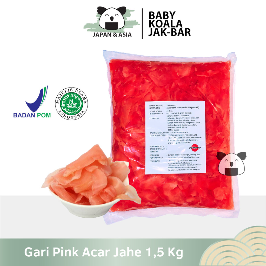 

GARI PINK Acar Jahe Pink Manis 1 Kg Halal │ Gary Import Ginger Pickled for Sushi │ Acar Jahe-BKJ
