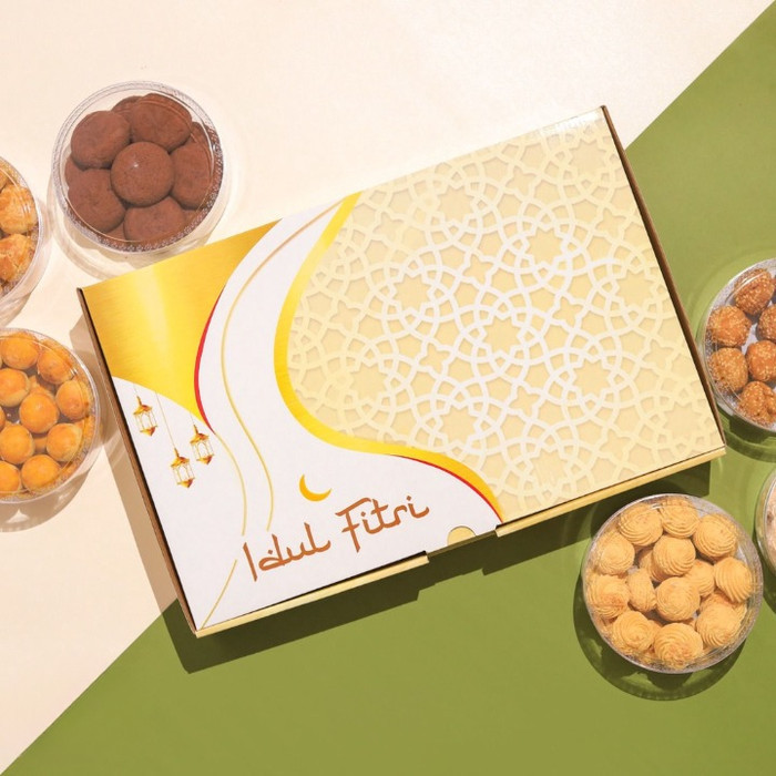 

TP Kardus Lebaran isi 6 Toples 250 gr Box Kue Kering Hampers Idul Fitri - elegant