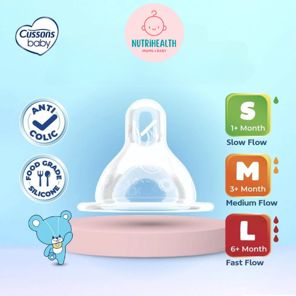 Cussons Baby Nipple Silicone Wide Neck Dot Botol Bayi Cussons