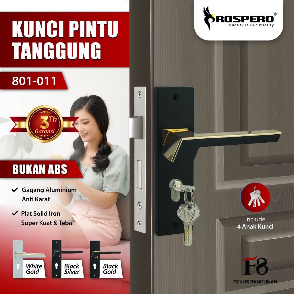 Prospero Handle Pintu Rumah Handle Pintu Minimalis Pegangan Pintu Handle Pintu Premium 20 cm | 2551
