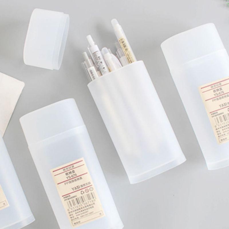 

Y5LB Desktop Translucent Pencil Box Pen Holder Storage Box with Lid Stationery School