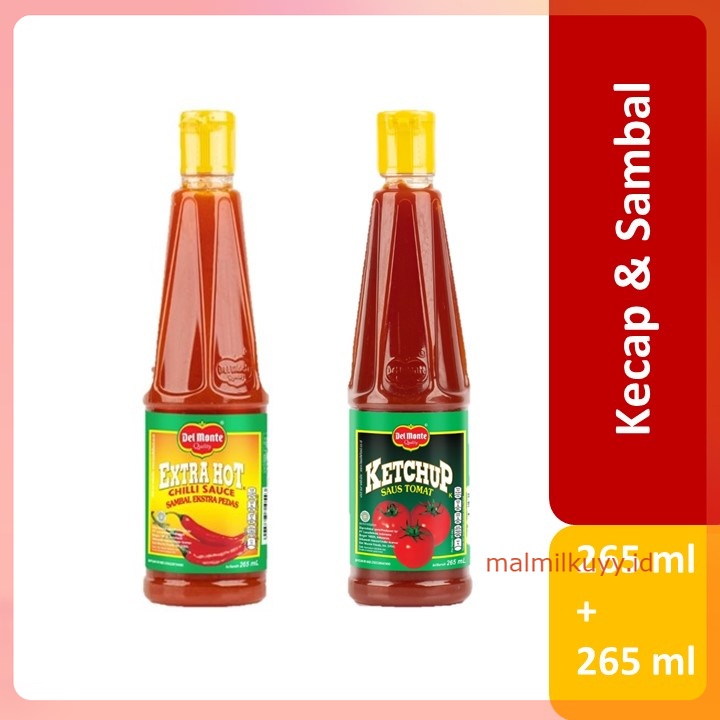 

Delmonte Saus Extra Hot Chilli 265 mL + Delmonte Saus Tomat 265 mL