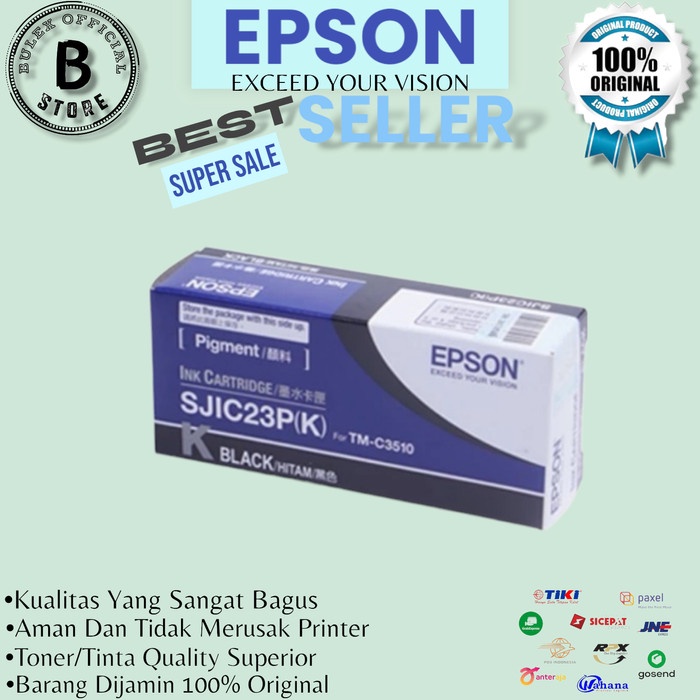 EPSON Pigment SJIC23P (BCMY) ORIGINAL Harga Satuan - Hitam