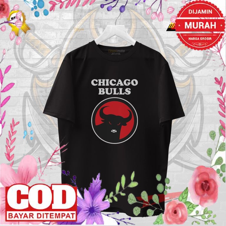 TRENDY TERMURAH TERLARIS VIRAL /DTF | Kaos Distro Chicago Bulls PDI Perjuangan Unik Unisex | Kaos Pa
