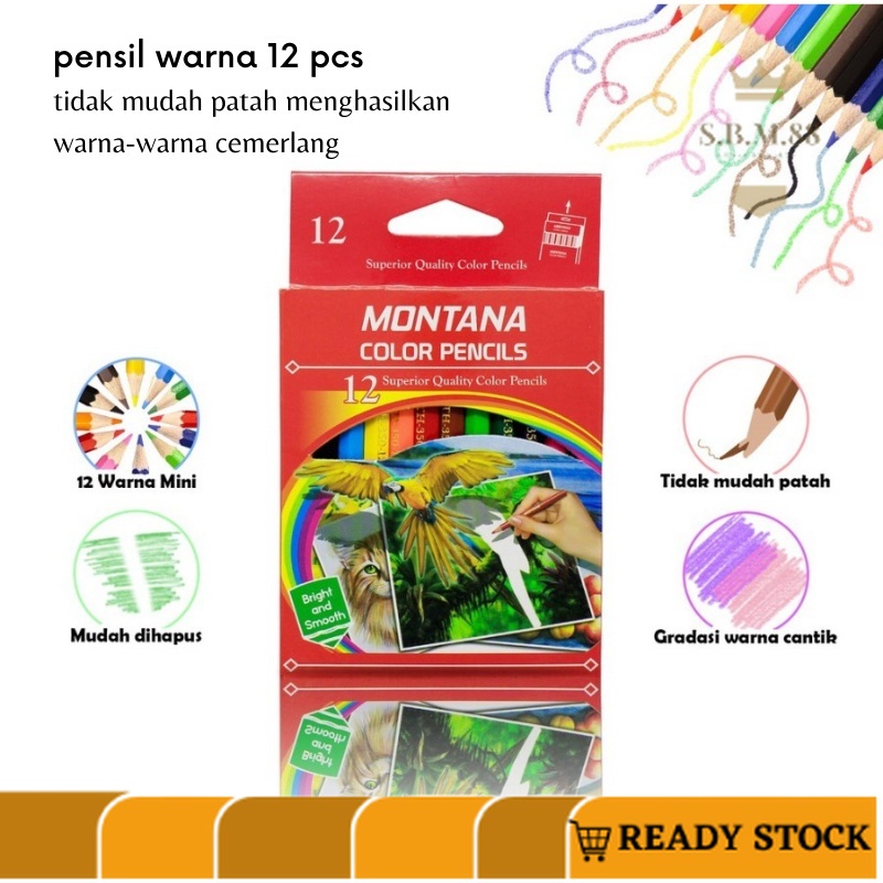 

SM88 -G103- Pensil Warna 12pcs Pack KECIL - Pensil Mewarnai Anak Ukuran Kecil 12pcs
