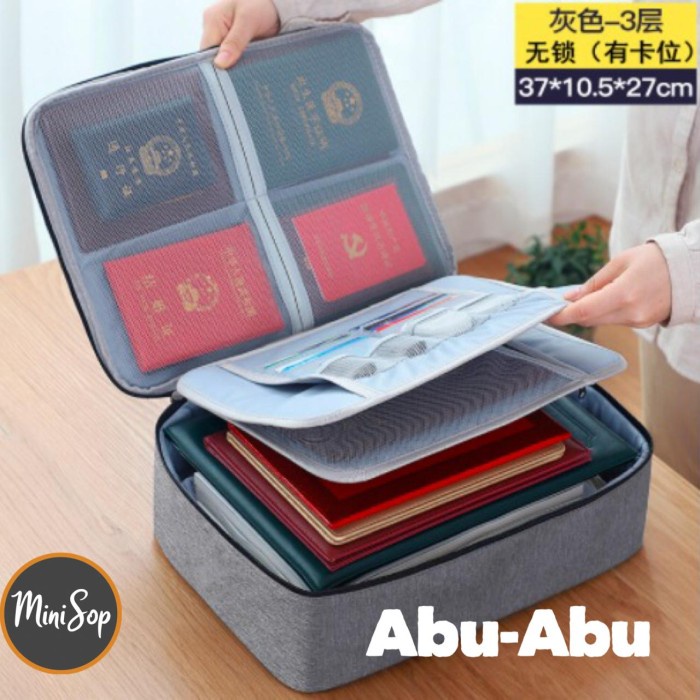 

[KL-0825] Bongkar Gudang Tas Dokumen Anti Air 3 Digit Angka Kunci / Travel Document Bag - Abu-abu