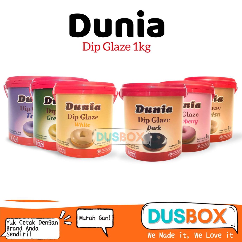 

Dunia Dip Glaze 1 kg / Toping Donat Dunia / Selai Donat / Dunia Selai Donat