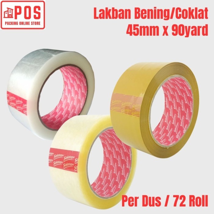 

1 Dus | Lakban Bening / Lakban Coklat 2inch 45mmx100yard | Solatape