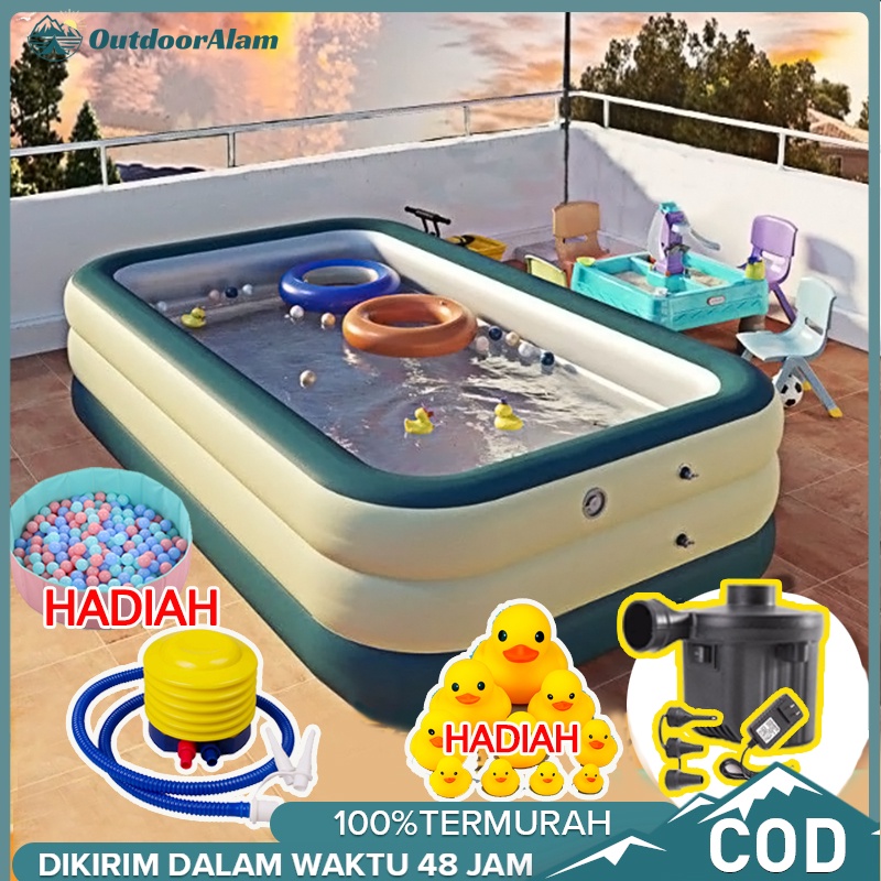 【Ukuran Jumbo】Kolam Renang Anak Bahan Menebal/Kolam Renang Anak Jumbo/Kolam Renang Keluarga Tiup Bes