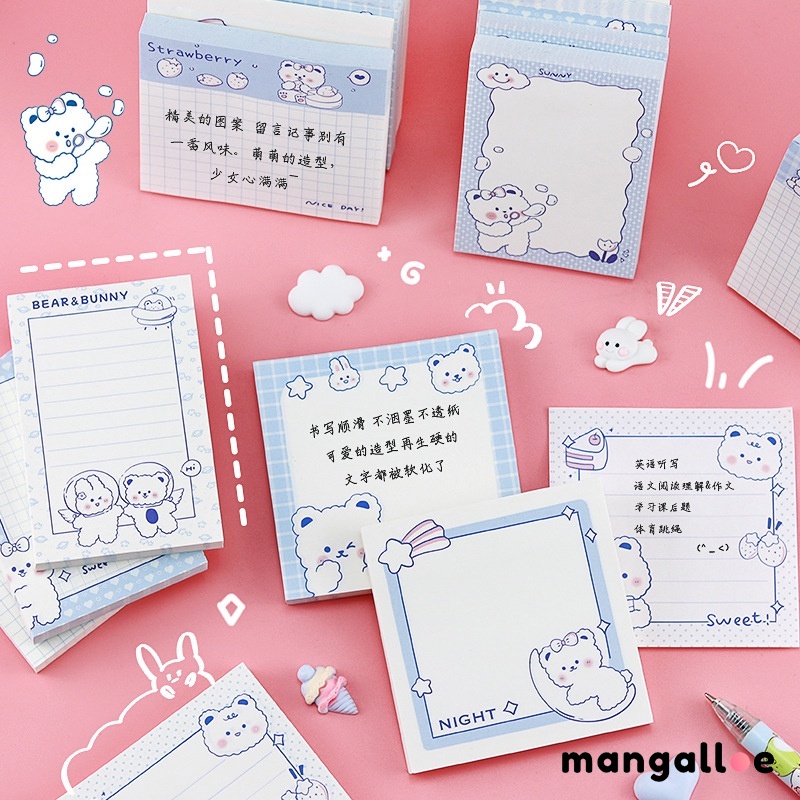 

Catatan tempel hati gadis kreatif dengan catatan tempel beruang gaya beruang -MGG