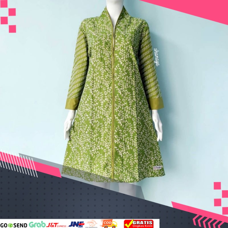 TREND BATIK MASA KINI DESAIN BARU HARGA MURAH /Shanaya Batik Tunik Aldena Garutan Dress Cap Baju Bat