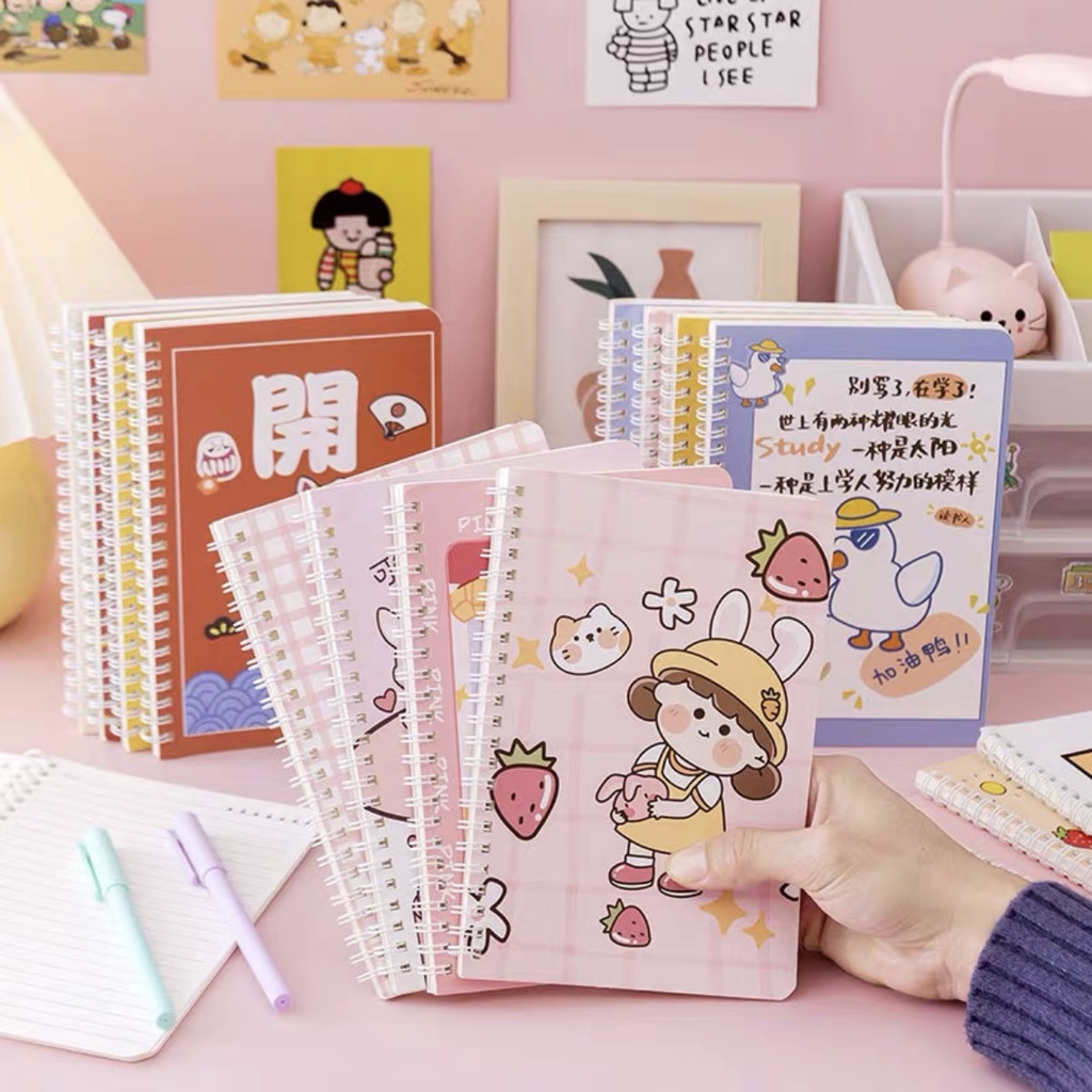 

9A. 60 Lembar A5 Notebook Spiral Motif Gambar Kartun Lucu / Buku Catatan Kecil Diary Book / Buku Tulis Anak Kecil
