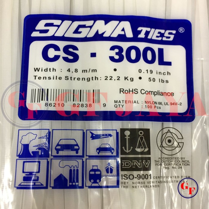 

Kabel Ties Sigma CS 300L / 30cm Putih CS300L Cable Tie White 30 cm - Putih