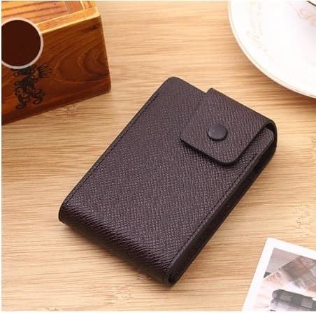 

Dompet Kartu Kredit Vertical Leather Credit Card Holder Wallet - Cokelat